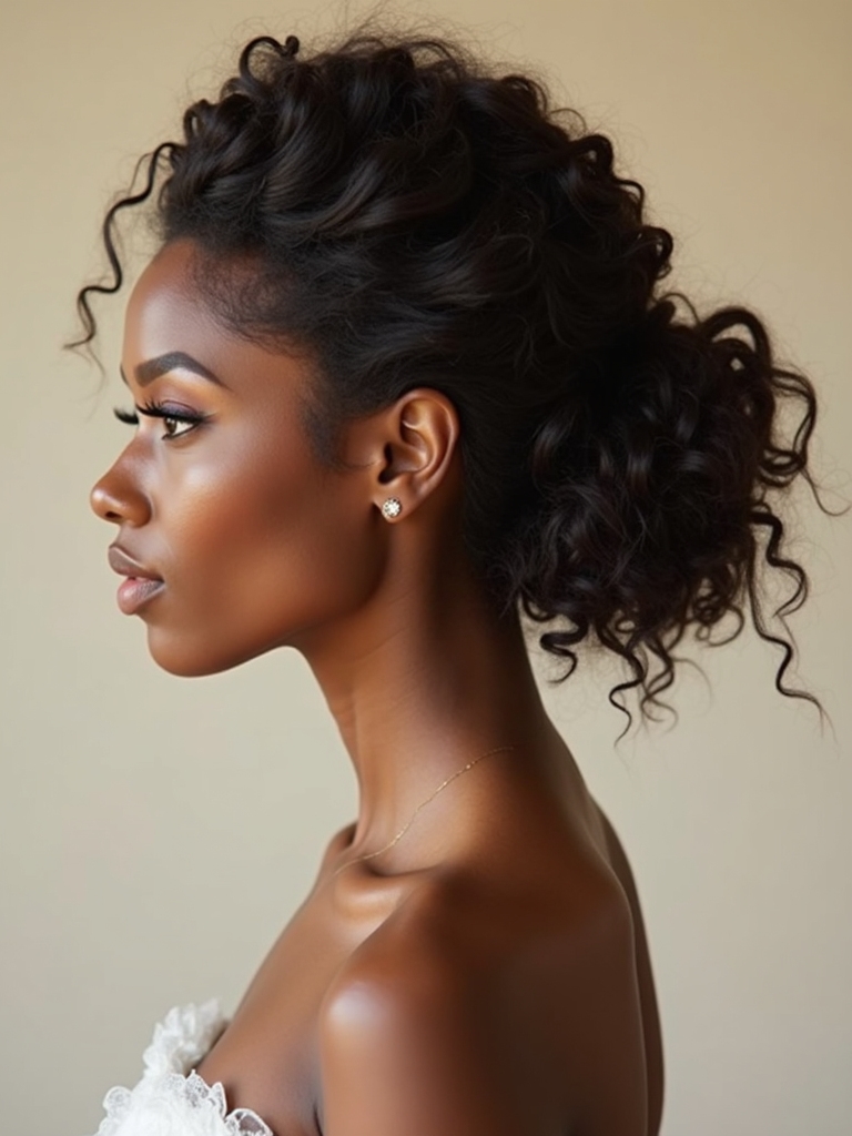 elegant low bun curls