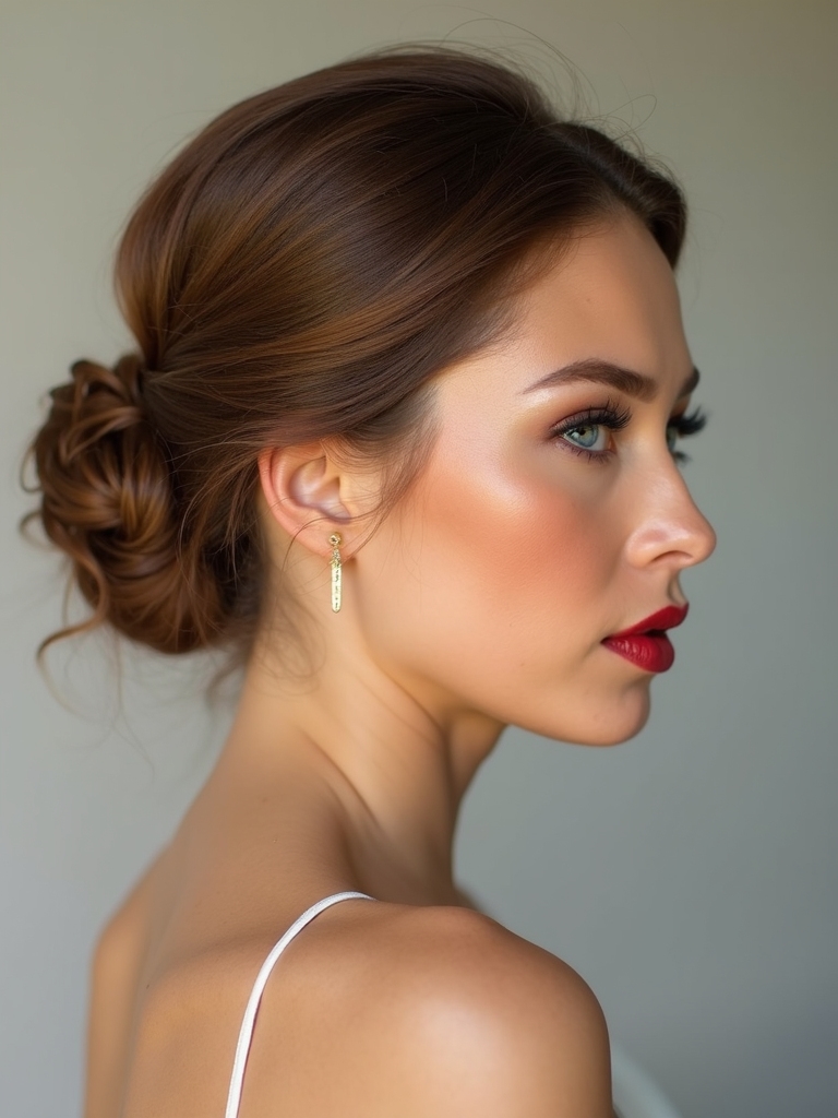 elegant low bun twist