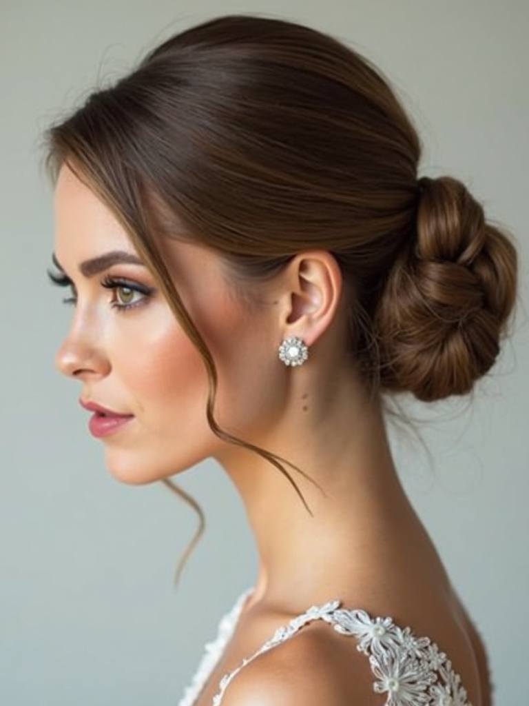 elegant low chignon ponytail