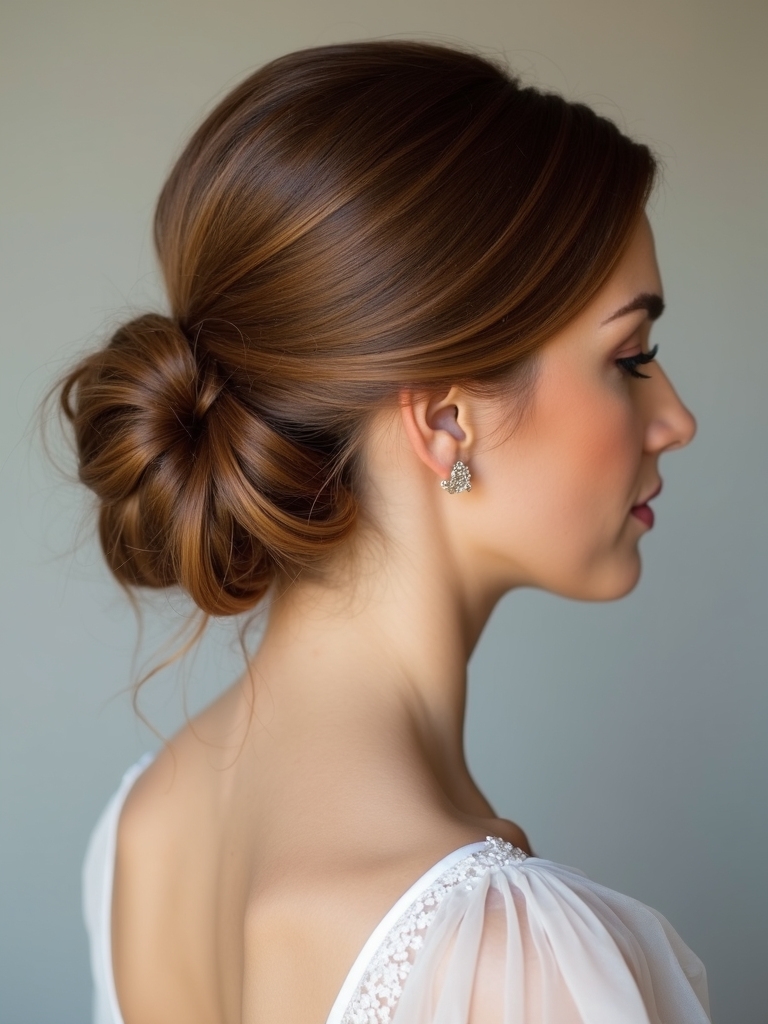 elegant low twist chignon