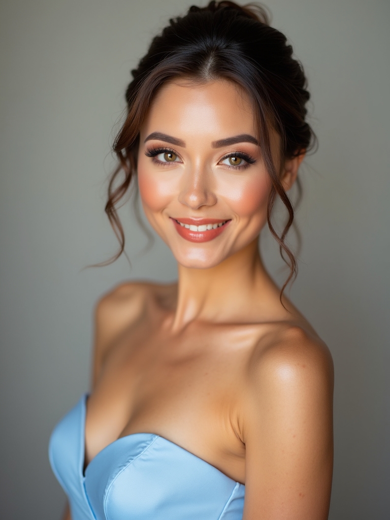 elegant makeup for blue