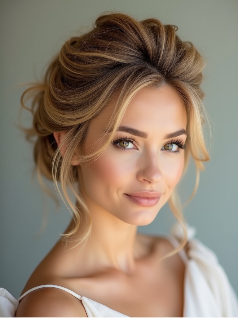 elegant messy bun details
