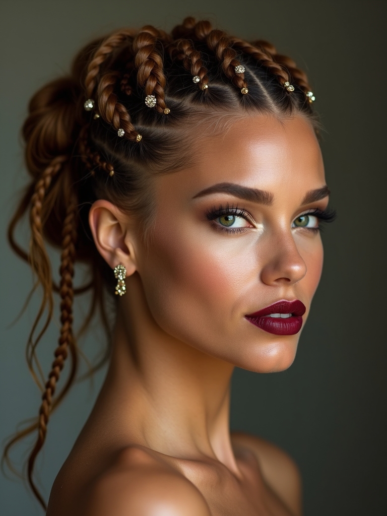 elegant micro braids with accessories