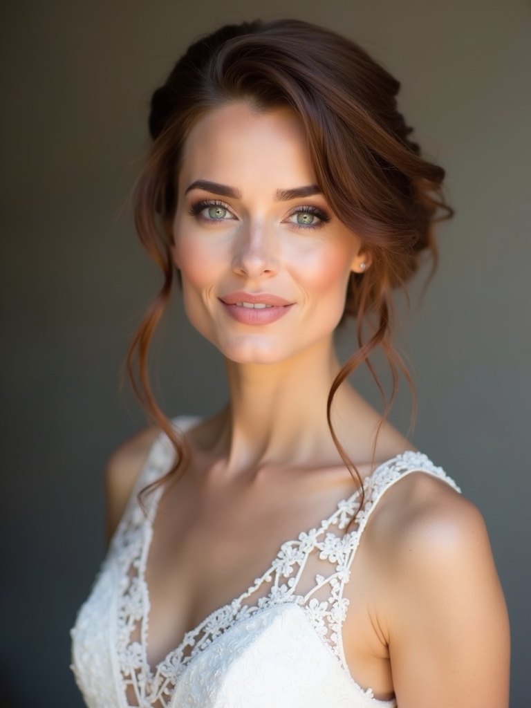 elegant mid length bridesmaid updos