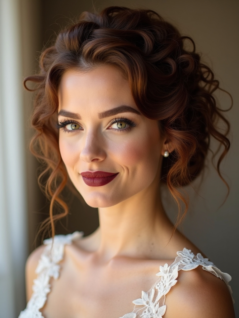 elegant natural curl updos