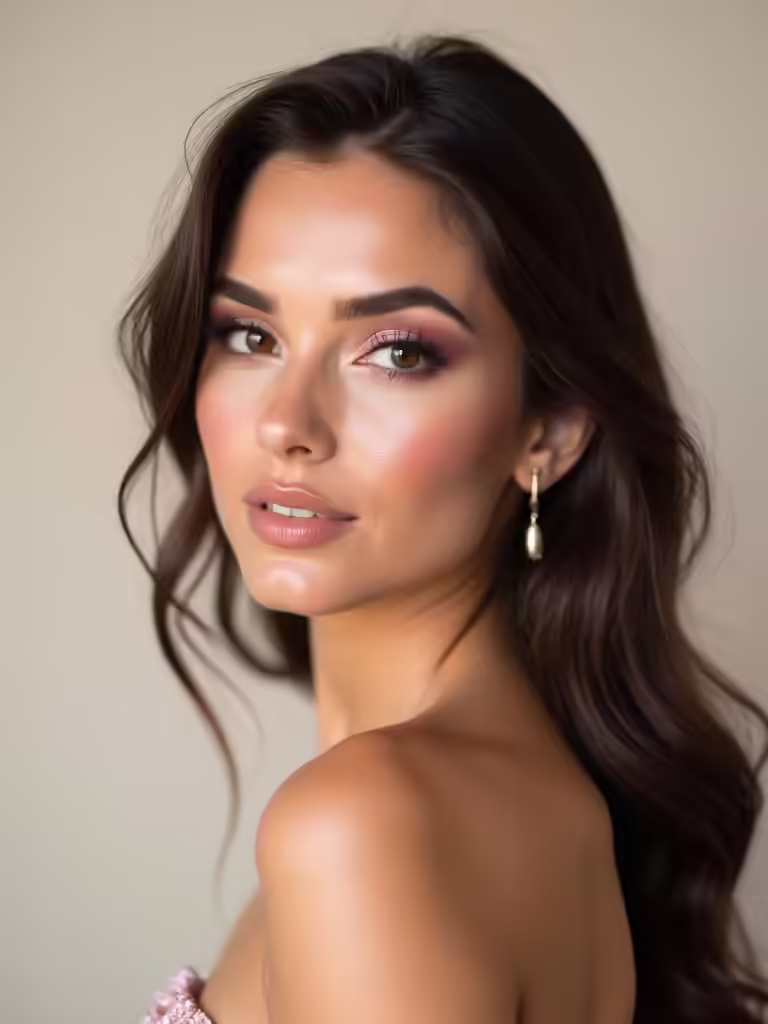elegant pink bridal makeup