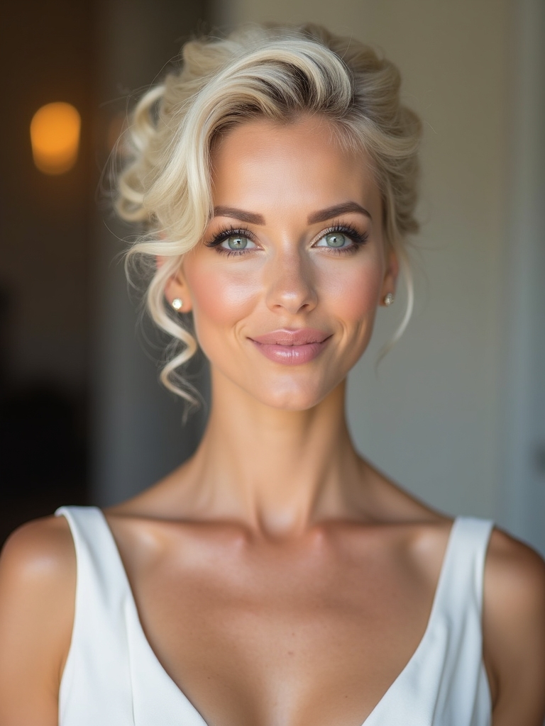 elegant pixie length updo