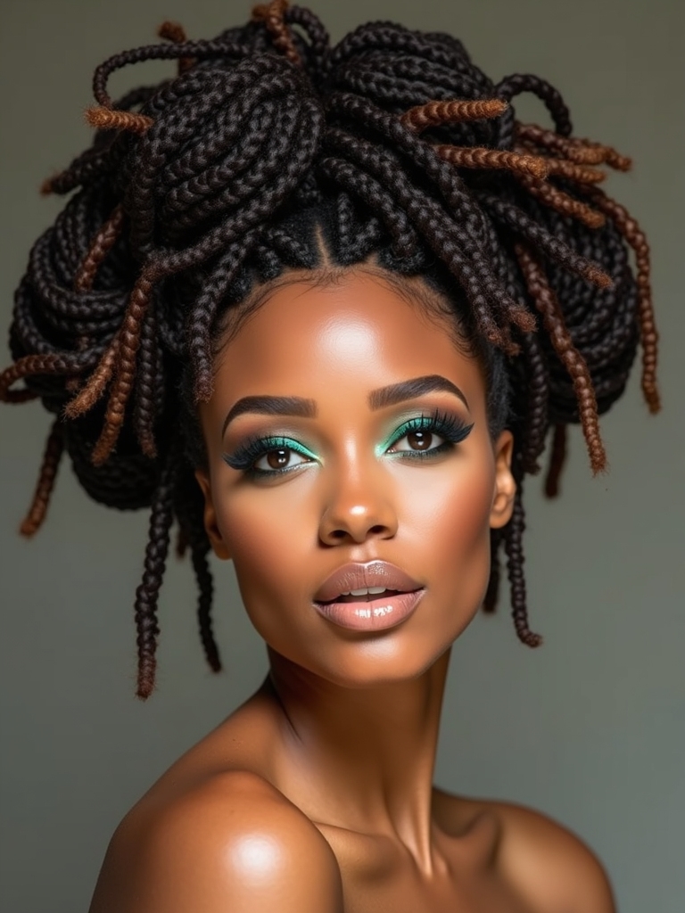 elegant polished dreadlock updo