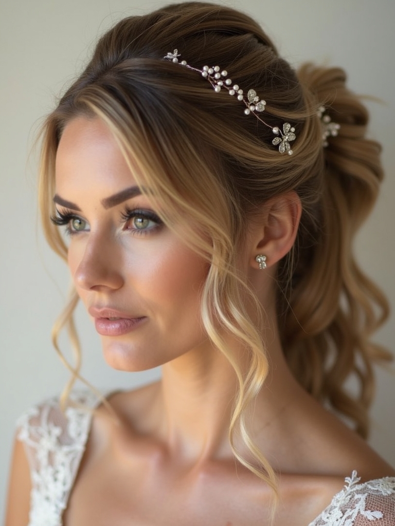 elegant ponytail with accessories