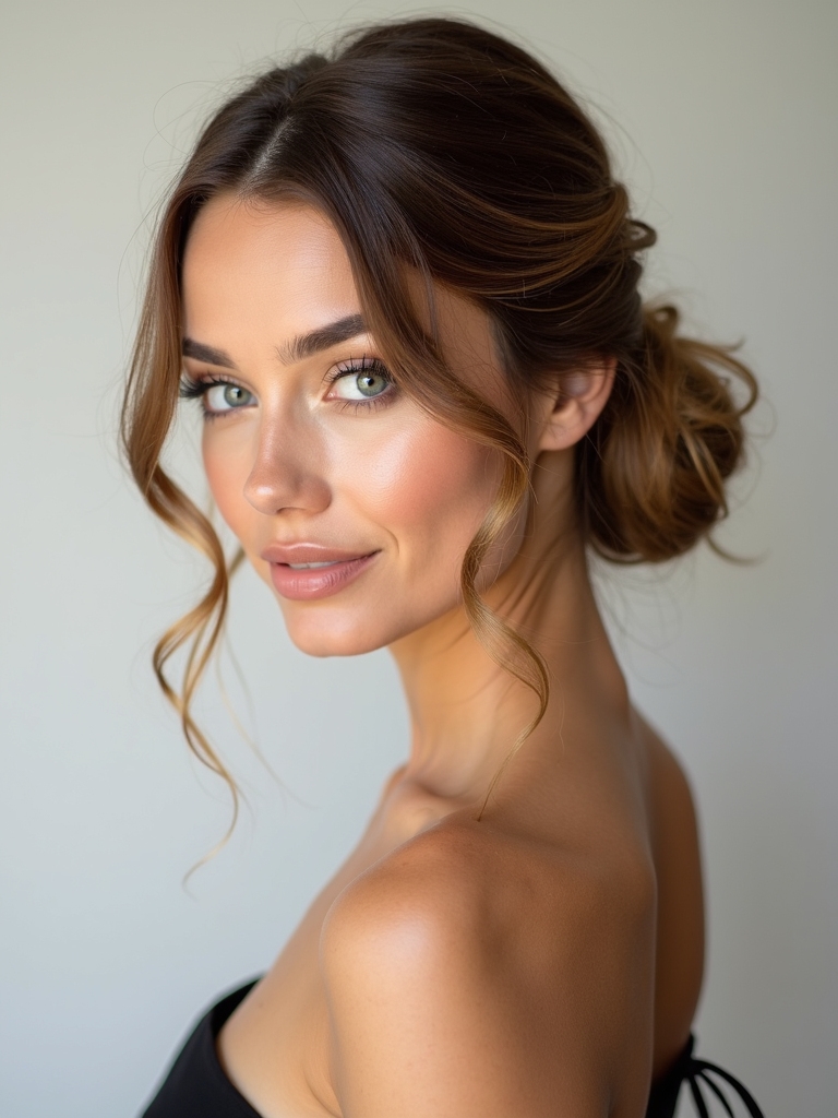 elegant romantic half updo