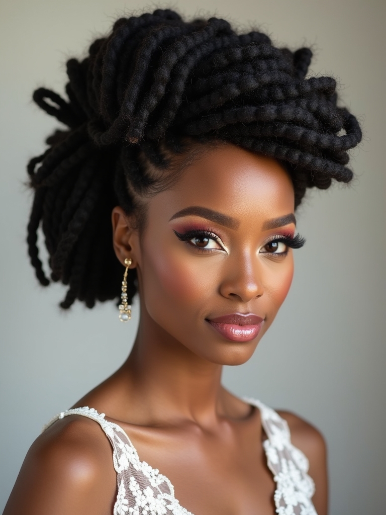 elegant sculpted dreadlock chignon