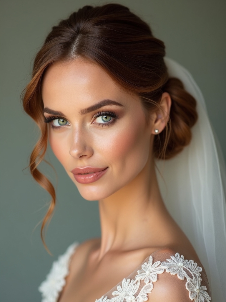 elegant side swept bun styling