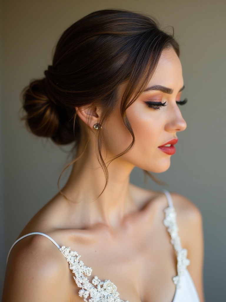 elegant sleek low bun