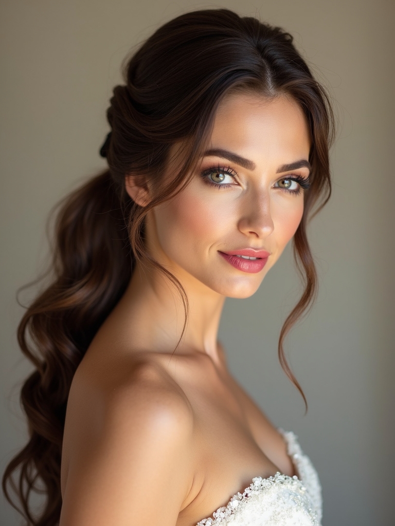 elegant soft low ponytail