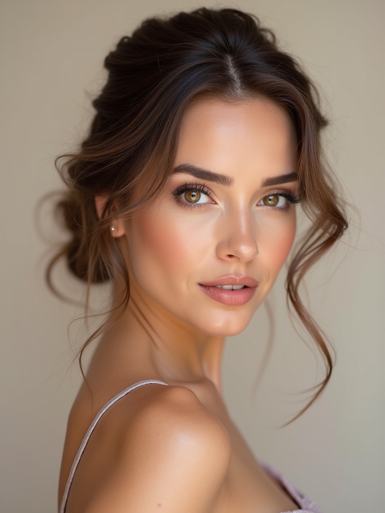 elegant taupe rose bridal makeup