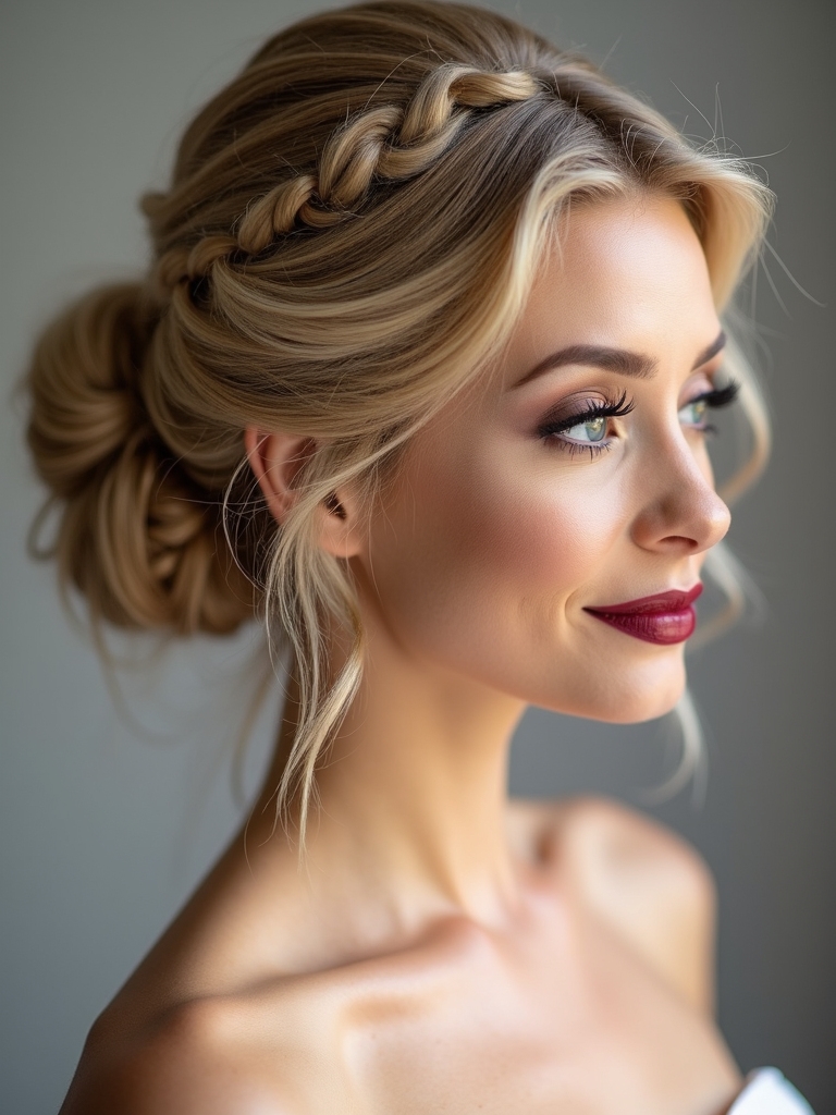 elegant updos for strapless dresses