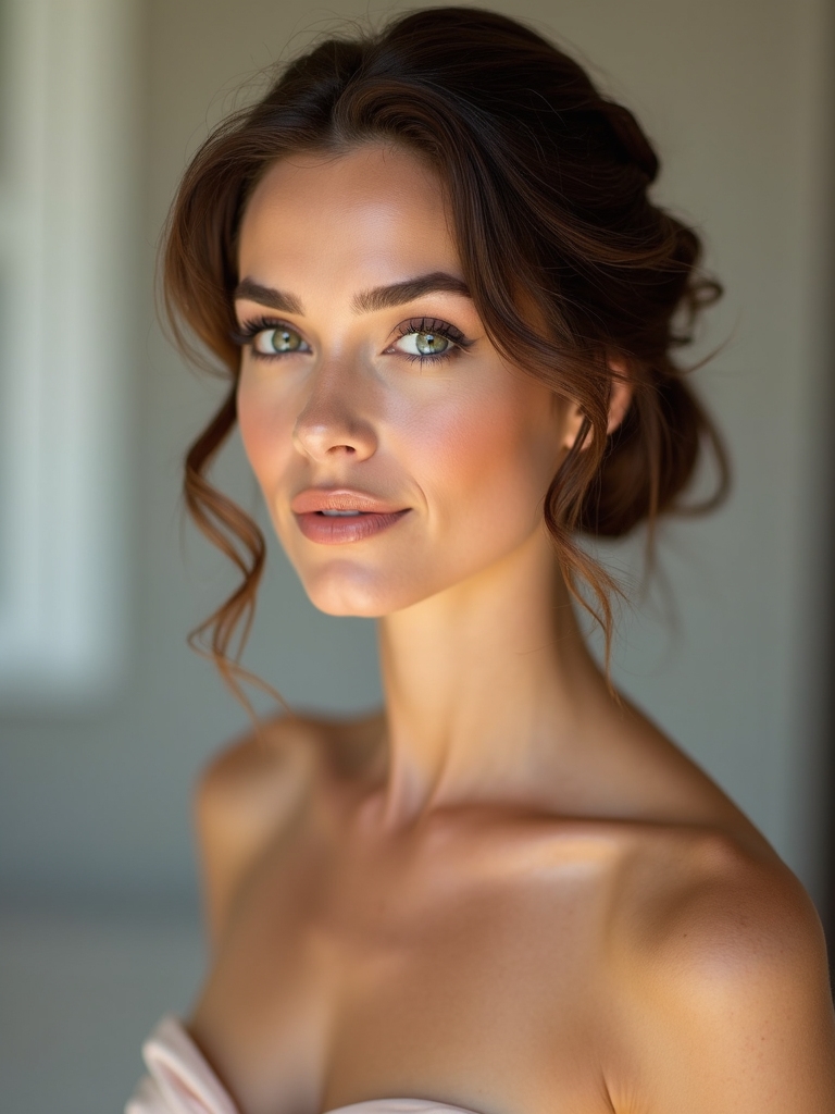 elongate neck with updo
