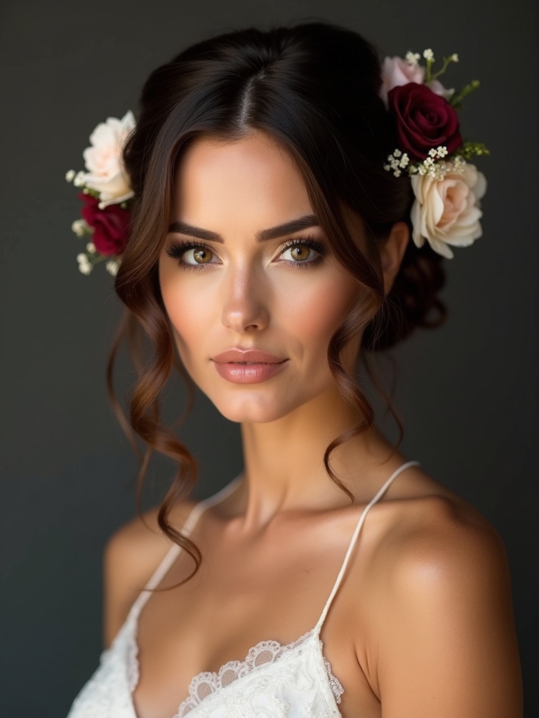 faux flowers enhance bridal beauty