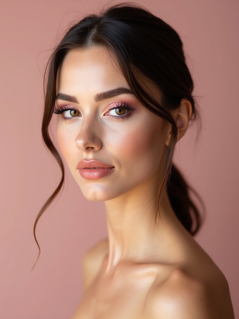 feminine pink wedding makeup