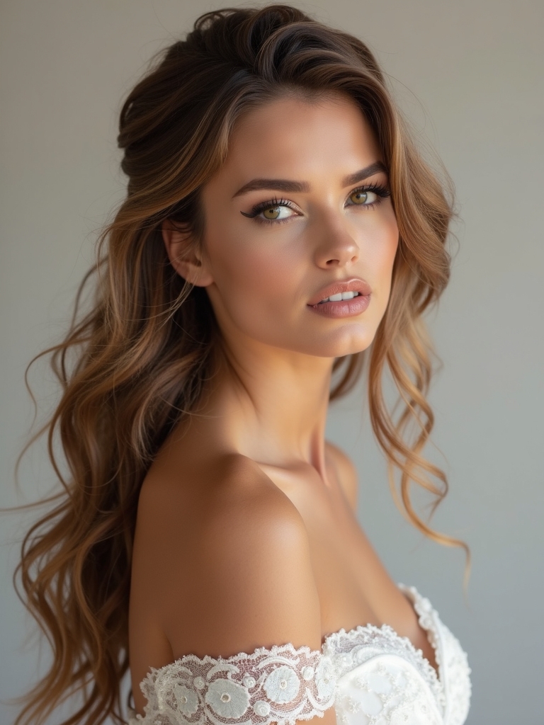 flattering half up bridal hairstyles