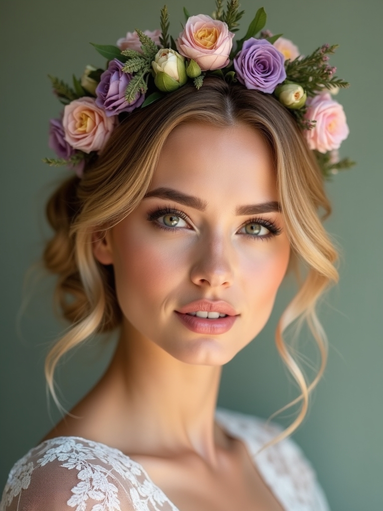 floral crowns for outdoor weddings