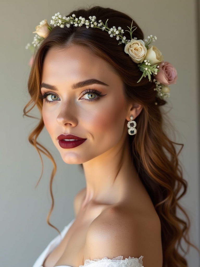 floral half up hairstyle tips