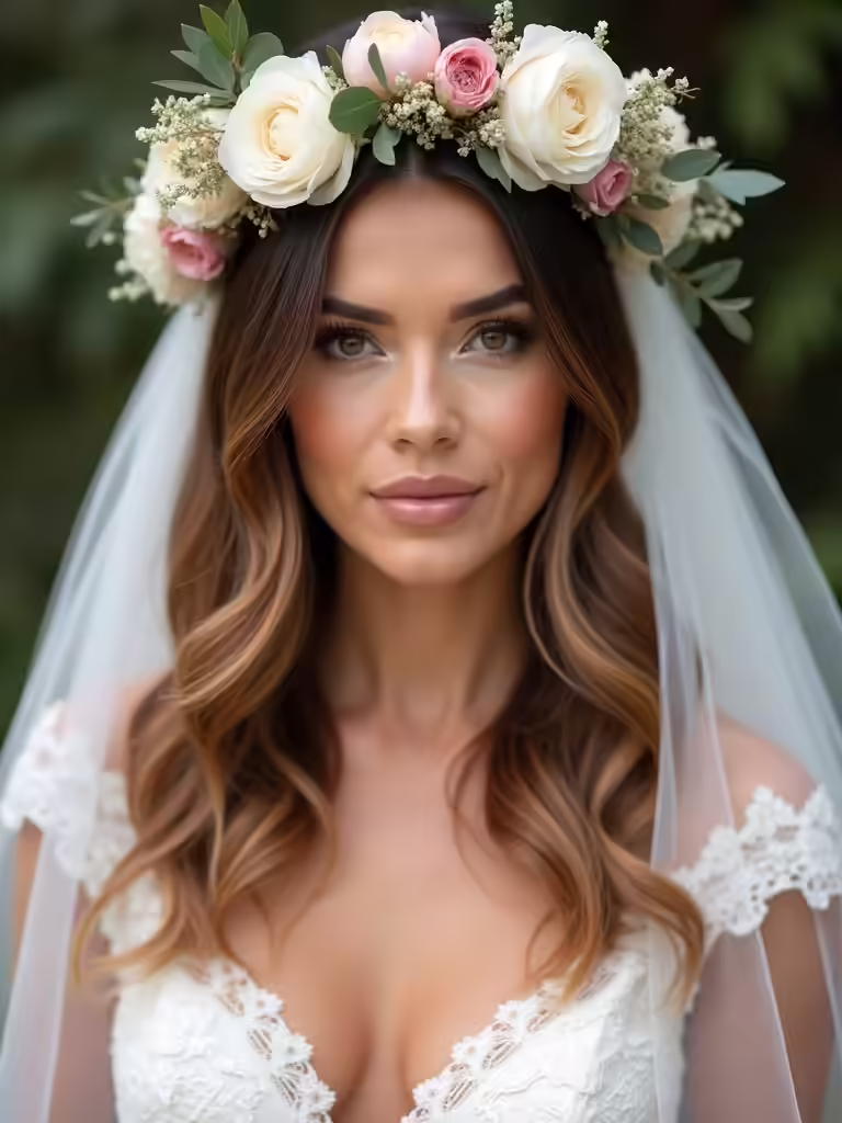 floral halo bridal accents