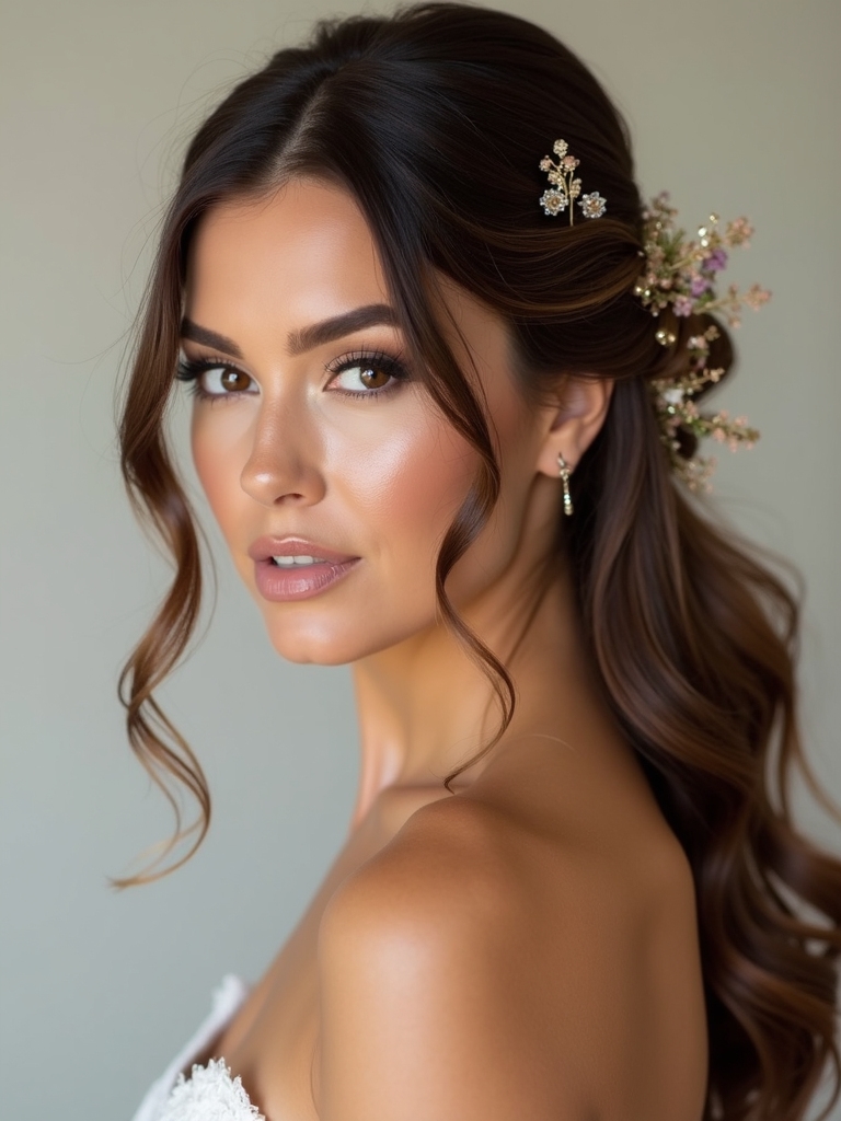 floral pins and sparkle