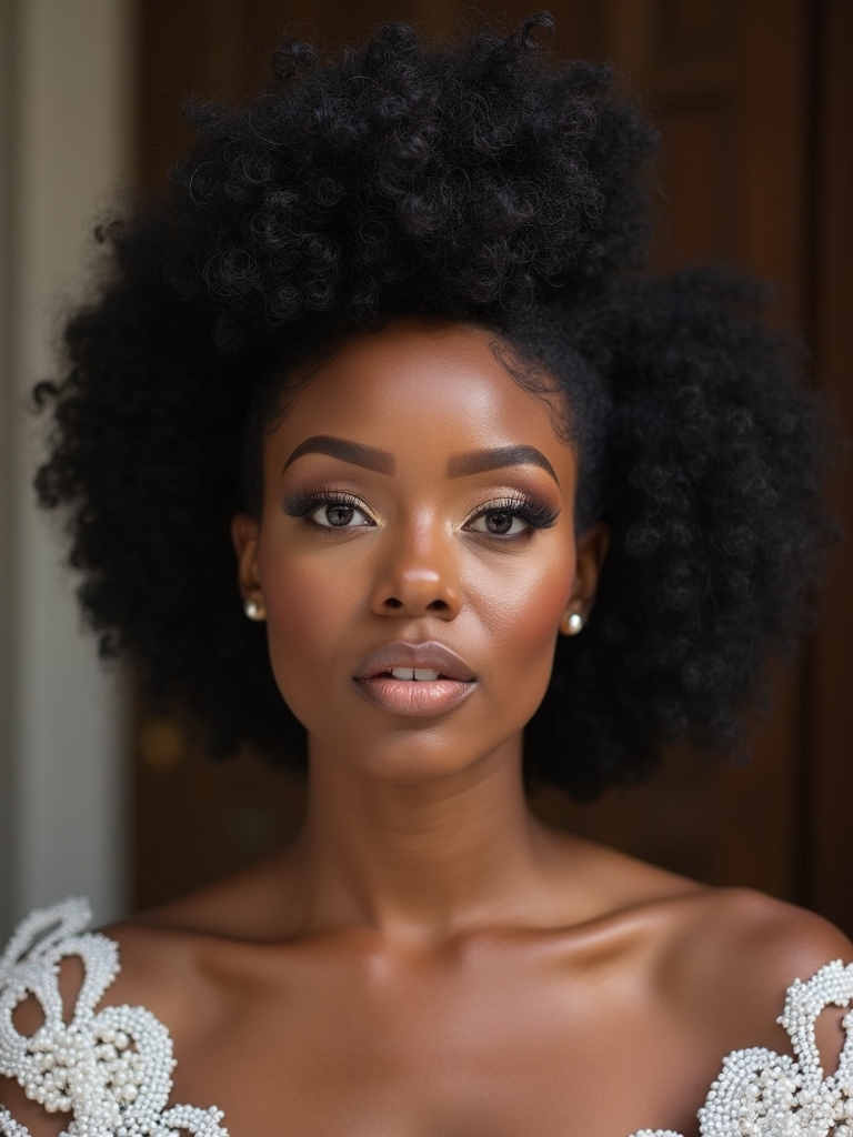 formal afro puffs style