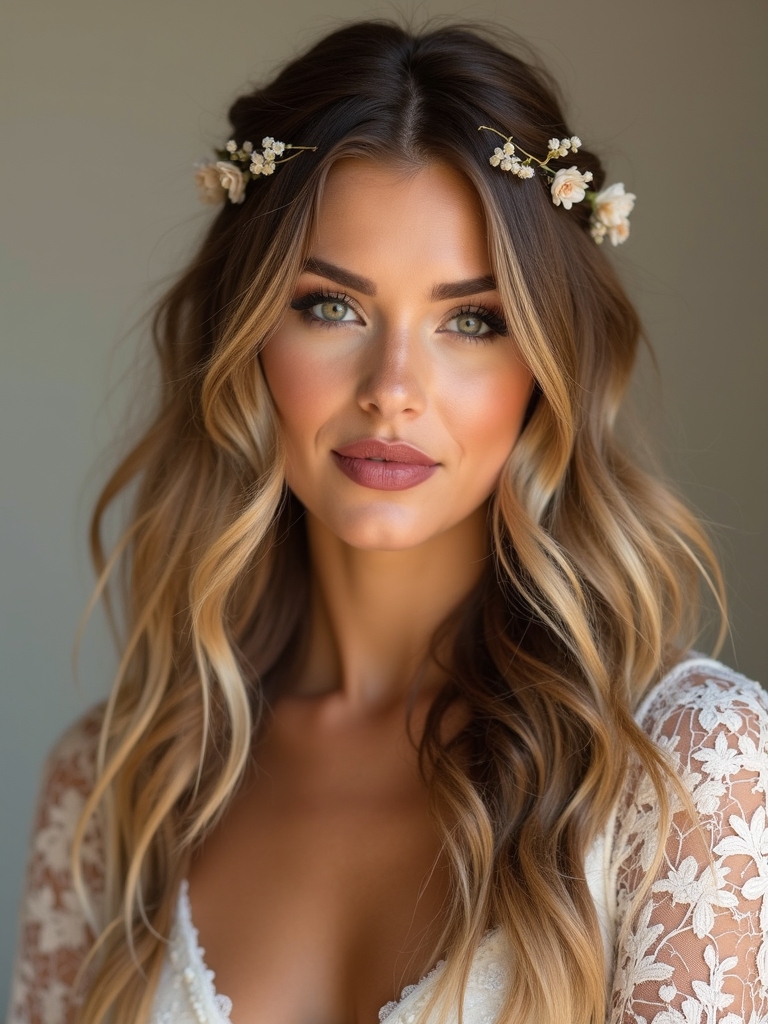 free flowing floral hair clips