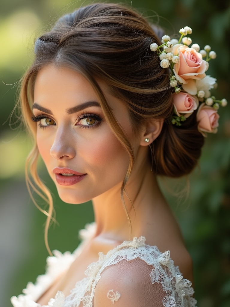 garden inspired floral updos