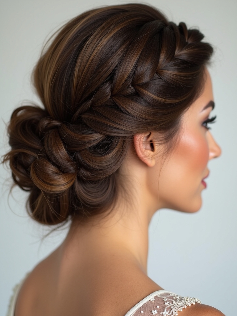glamorous braided wedding updos