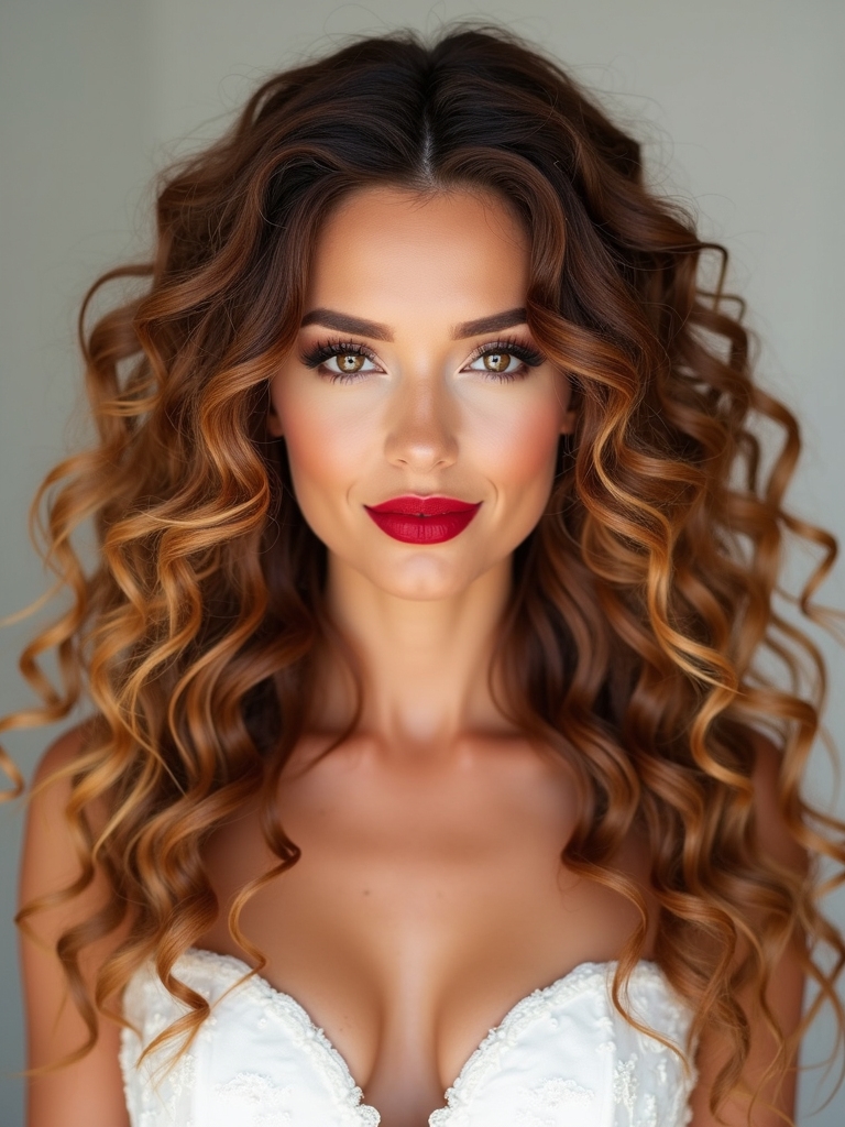 glamorous half up curls
