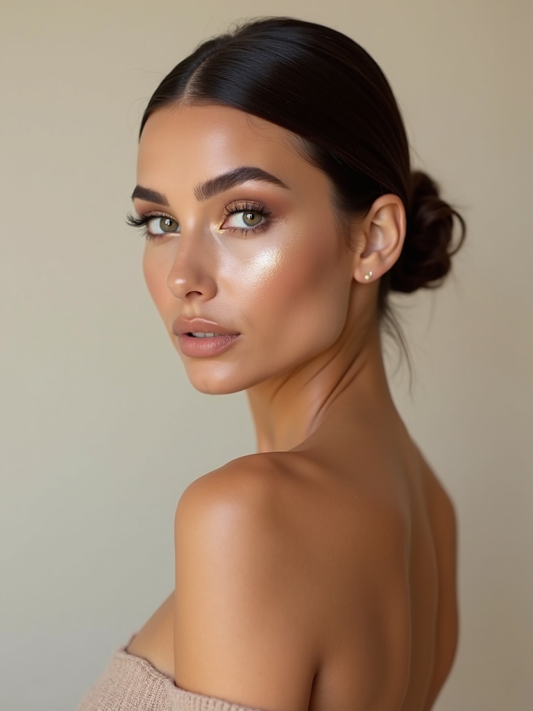 glamorous metallic eye makeup
