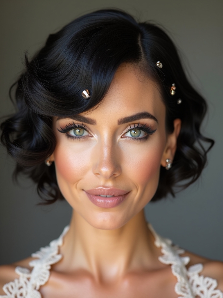 glamorous short hair accessories