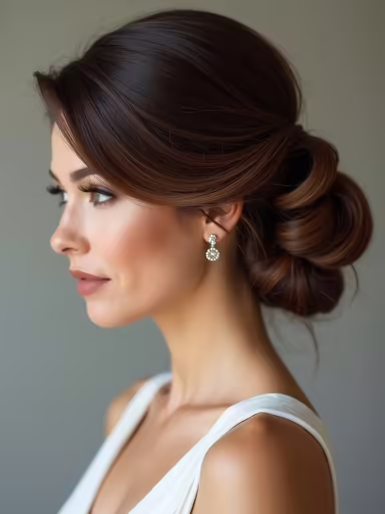 glossy caramel balayage bun