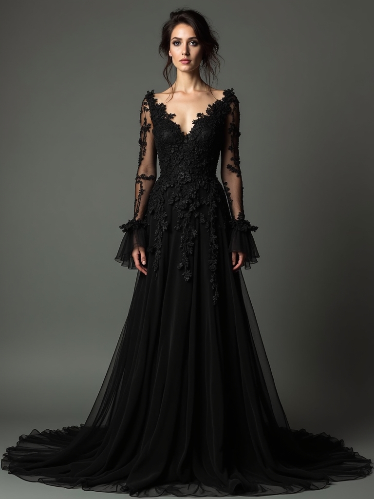 gothic elegance in black