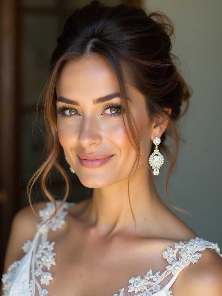 hairstyles complementing dress necklines