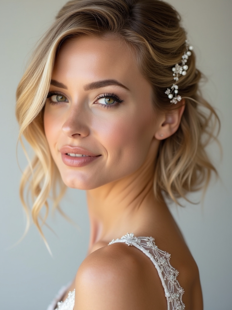 half up bridal elegance