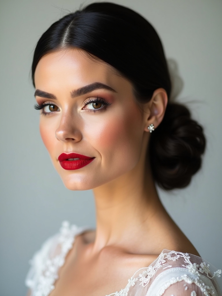 horsehair veil enhances ponytail
