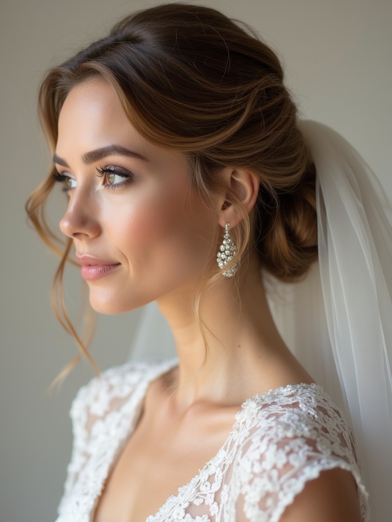 intimate low bun elegance