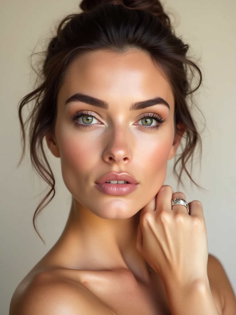 kissable nude rosy lips