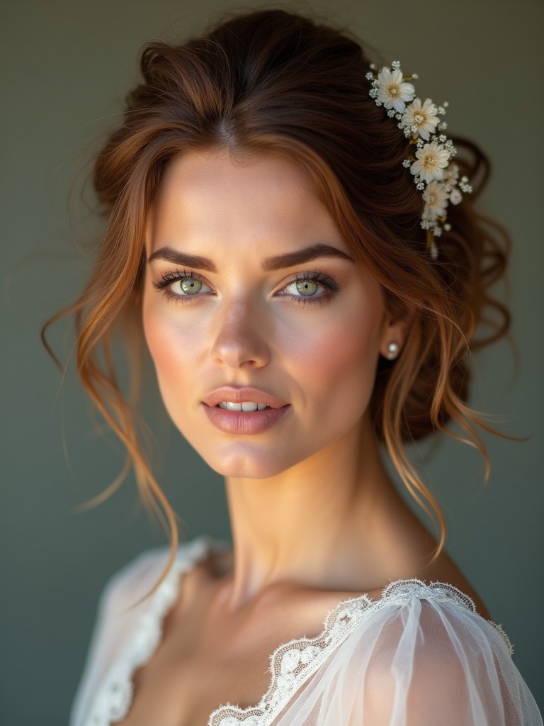 lace edged messy bun elegance