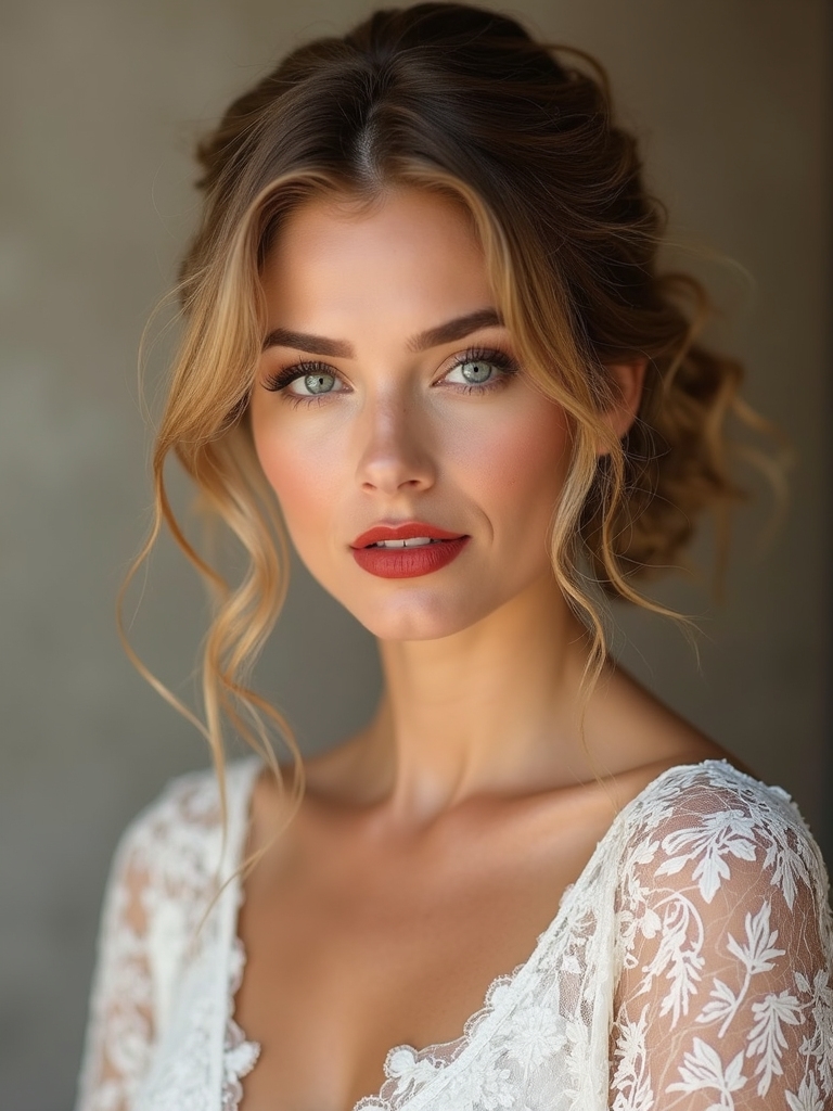 lace gown hairstyle harmony