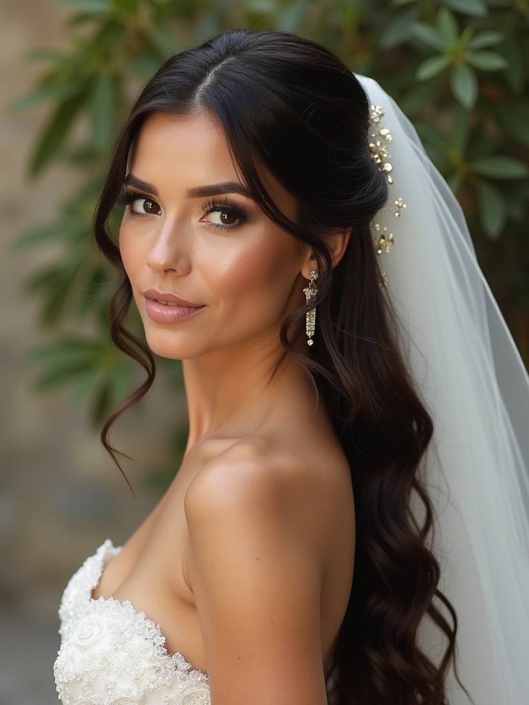 long hair wedding elegance