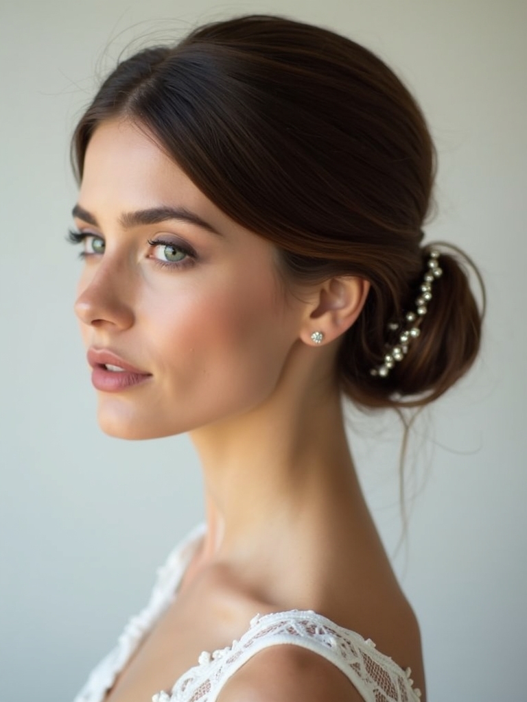 low bun with pins