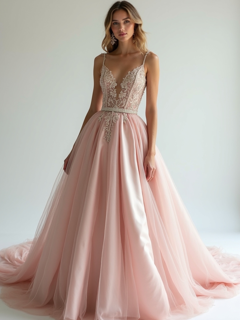 luxurious bridal gown features