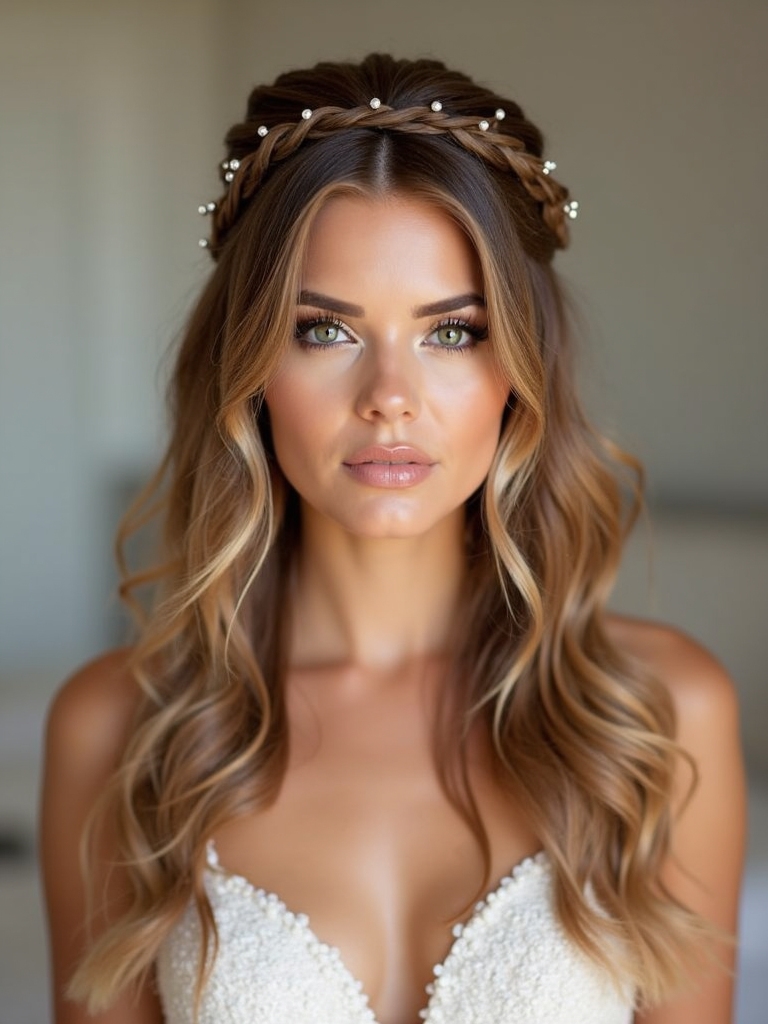 magical half up halo hairstyle