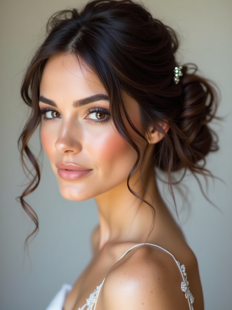 messy bun with softness