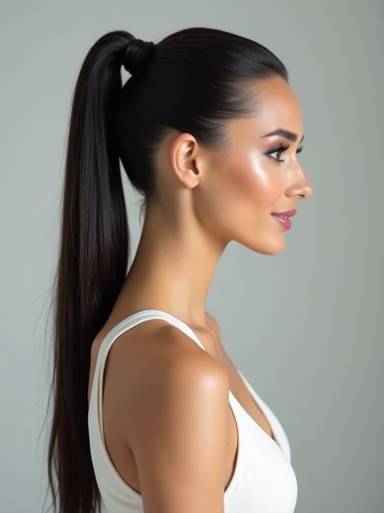 minimalist bridal ponytail elegance